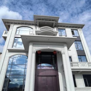 佳木斯白麻别墅外墙干挂石材效果示例