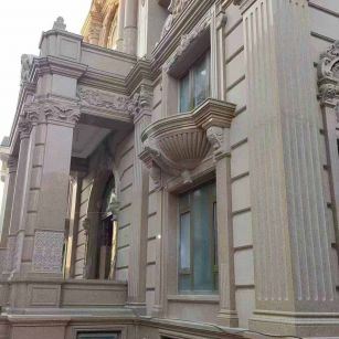 佳木斯 黄金麻花岗岩光面别墅外墙干挂施工完成