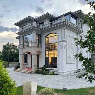 佳木斯 白麻花岗岩私人别墅干挂石材豪华定制