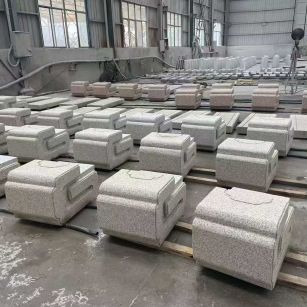 佳木斯 白麻花岗岩异形加工-石凳，坐凳