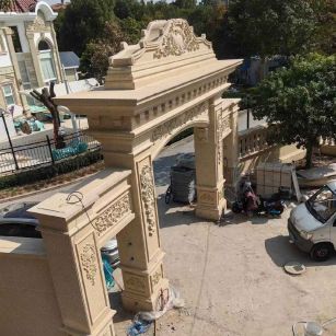 佳木斯 黄金麻荔枝面花岗岩别墅门楼