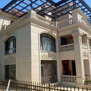 佳木斯 黄金麻花岗岩荔枝面别墅外墙干挂