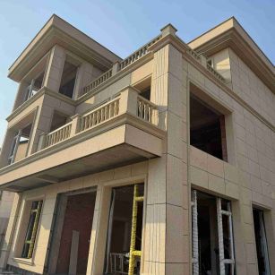 佳木斯 黄金麻花岗岩石材荔枝面外墙干挂效果展示