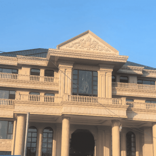 佳木斯黄金麻别墅外墙干挂石材效果示例