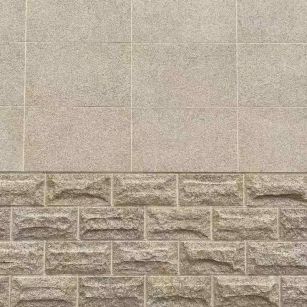 佳木斯 黄金麻自然面蘑菇石配荔枝面干挂