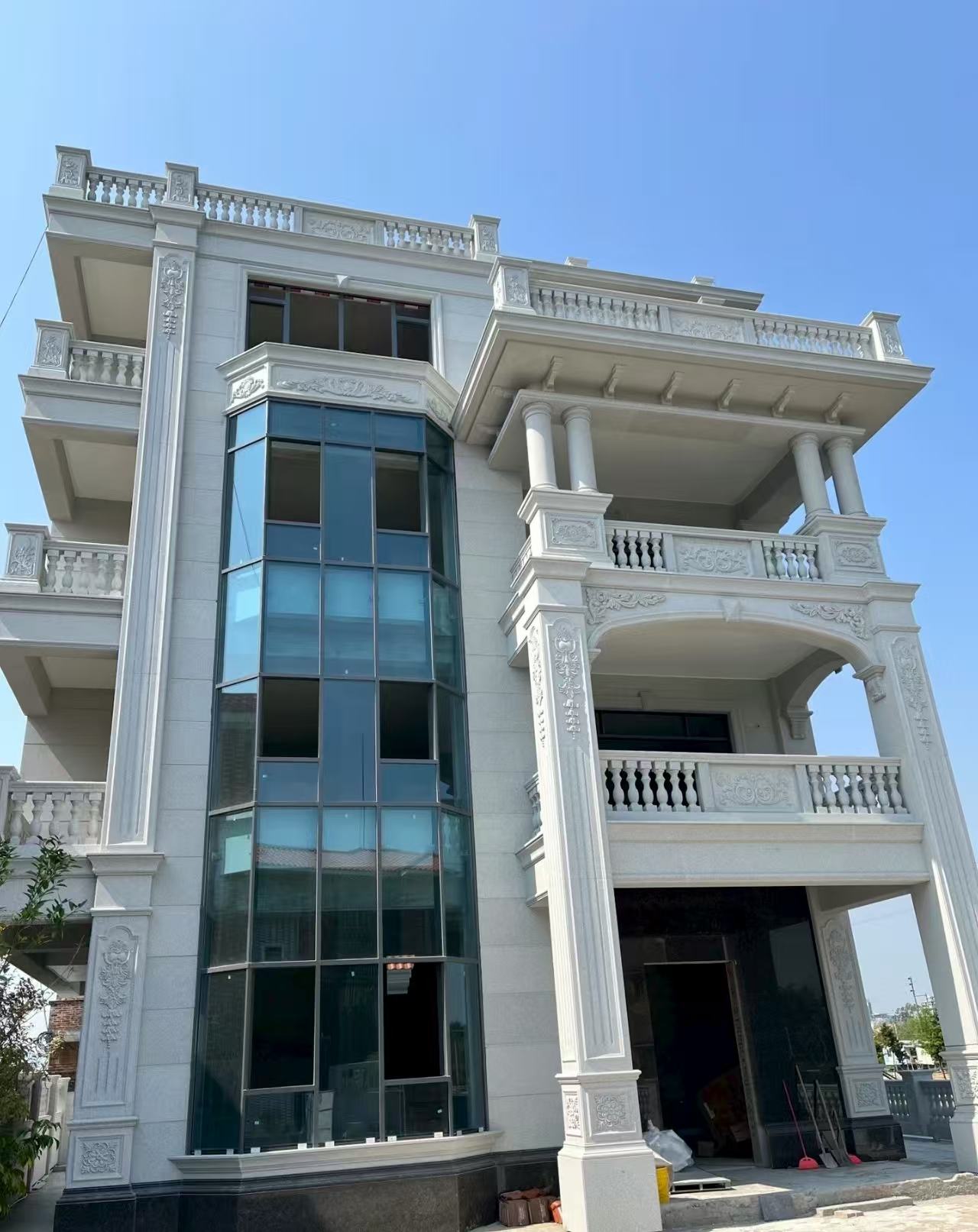 佳木斯 白麻花岗岩别墅外墙干挂效果展示