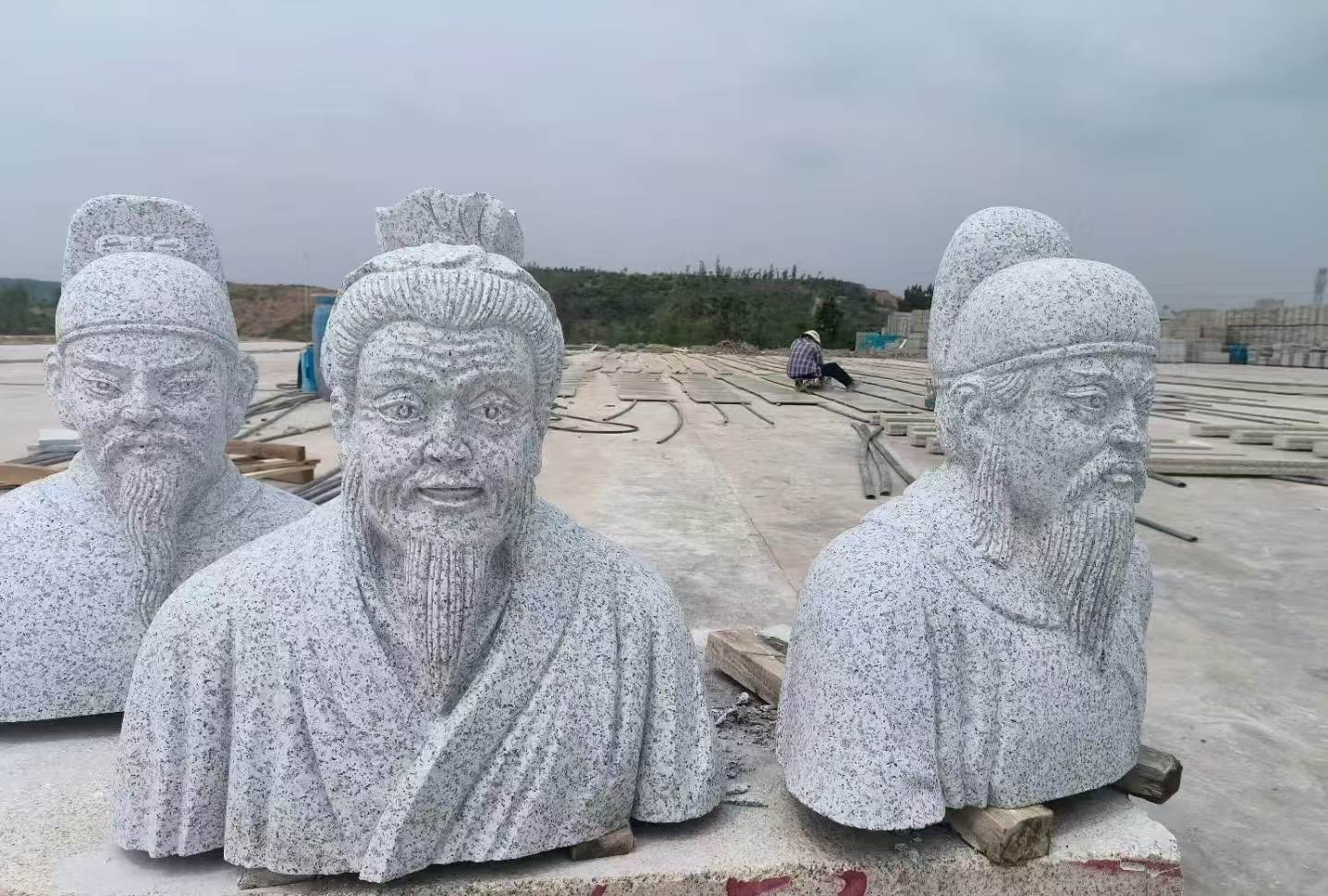 佳木斯 白麻花岗岩石材人物立体雕刻