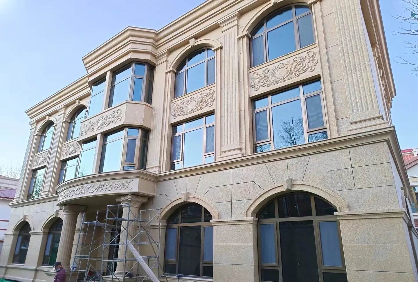 佳木斯 黄金麻花岗岩别墅外墙干挂